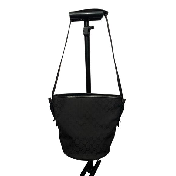 Gucci Vintage GG Canvas Tote & Wallet Set Black Monogram Leather Trim Authentic - Picture 9 of 15